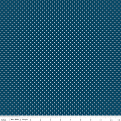 Swiss Dot White on Oxford Blue Yardage by Riley Blake Designs