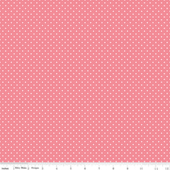 Swiss Dot White on Sugar Pink Yardage by Riley Blake Designs