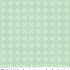 Swiss Dot White on Sweet Mint Yardage by Riley Blake Designs