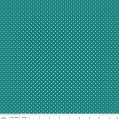 Swiss Dot White on Teal Yardage by Riley Blake Designs