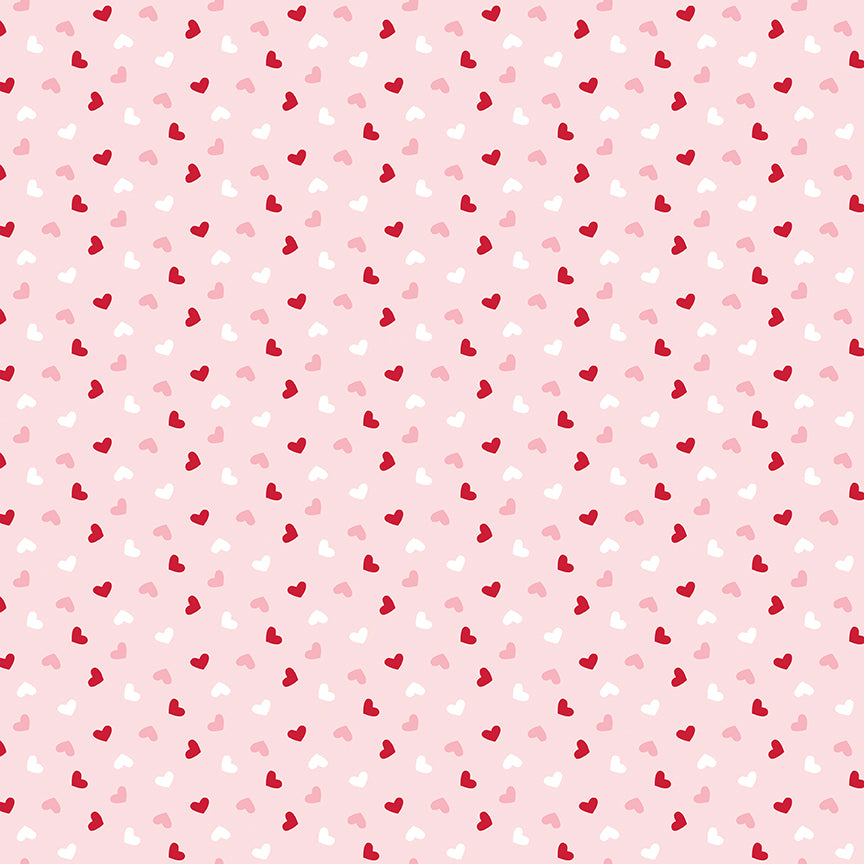 Seasonal Basics Pink Heart Toss Yardage by Christopher Thompson for Riley Blake Designs