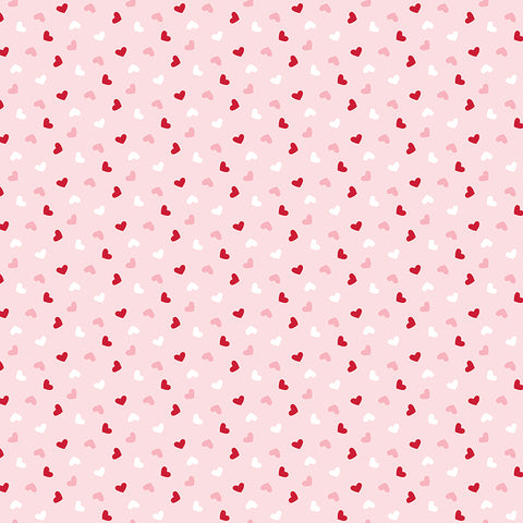 Seasonal Basics Pink Heart Toss Yardage by Christopher Thompson for Riley Blake Designs