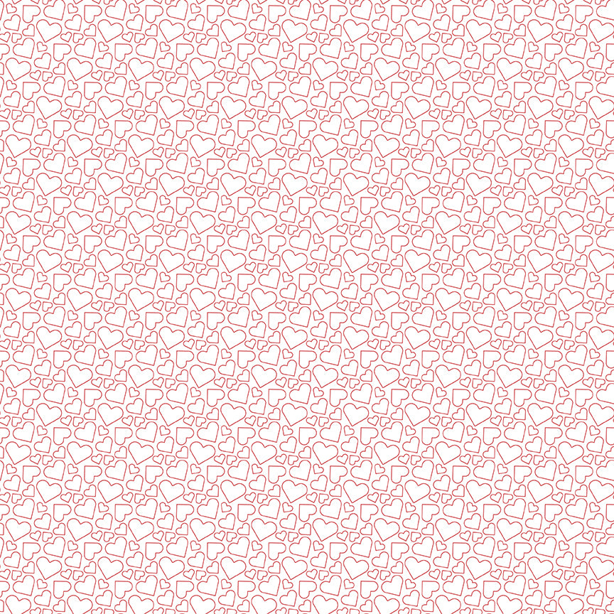 Seasonal Basics White Heart Outlines Yardage by Christopher Thompson for Riley Blake Designs