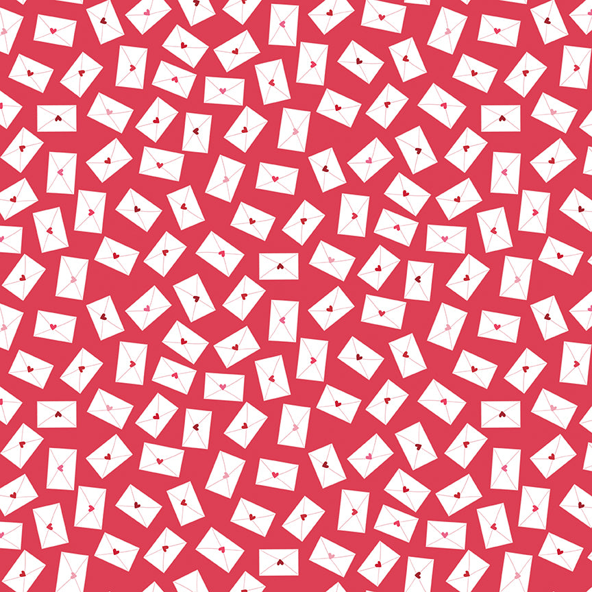 Seasonal Basics Red Love Notes Yardage by Christopher Thompson for Riley Blake Designs