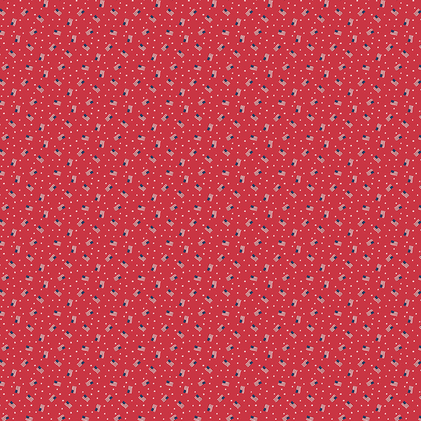 Seasonal Basics Red Grand Ol' Flag Yardage by Christopher Thompson for Riley Blake Designs