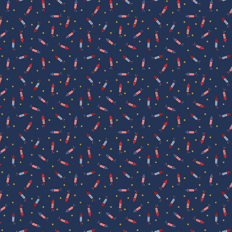 Seasonal Basics Navy Pop Boom Bang Yardage by Christopher Thompson for Riley Blake Designs