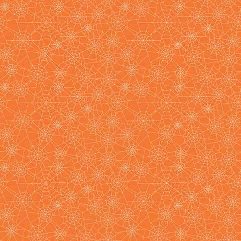 Seasonal Basics Orange Spider Webs Yardage by Christopher Thompson for Riley Blake Designs