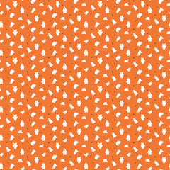 Seasonal Basics Orange Ghosts Yardage by Christopher Thompson for Riley Blake Designs