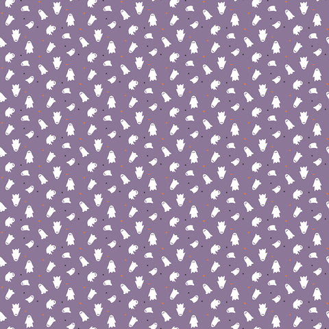 Seasonal Basics Purple Ghosts Yardage by Christopher Thompson for Riley Blake Designs