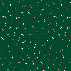 Seasonal Basics Green Candy Canes Yardage by Christopher Thompson for Riley Blake Designs