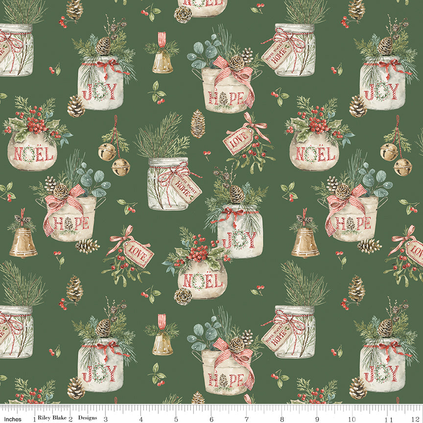 Holiday Spirit Green Main Yardage by Lisa Audit for Riley Blake Designs