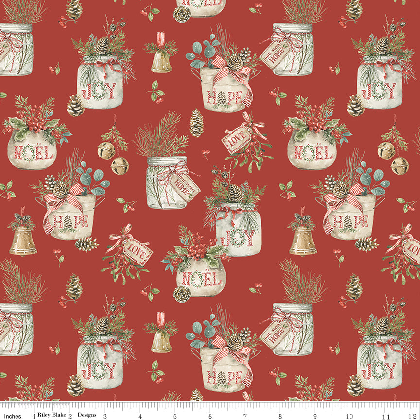 Holiday Spirit Red Main Yardage by Lisa Audit for Riley Blake Designs