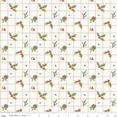 Holiday Spirit Cream Holly Yardage by Lisa Audit for Riley Blake Designs