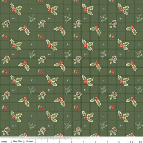 Holiday Spirit Green Holly Yardage by Lisa Audit for Riley Blake Designs