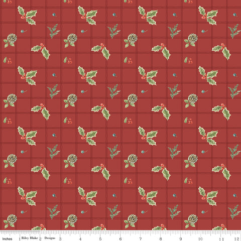 Holiday Spirit Red Holly Yardage by Lisa Audit for Riley Blake Designs