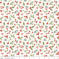 Holiday Spirit Cream Berries Yardage by Lisa Audit for Riley Blake Designs