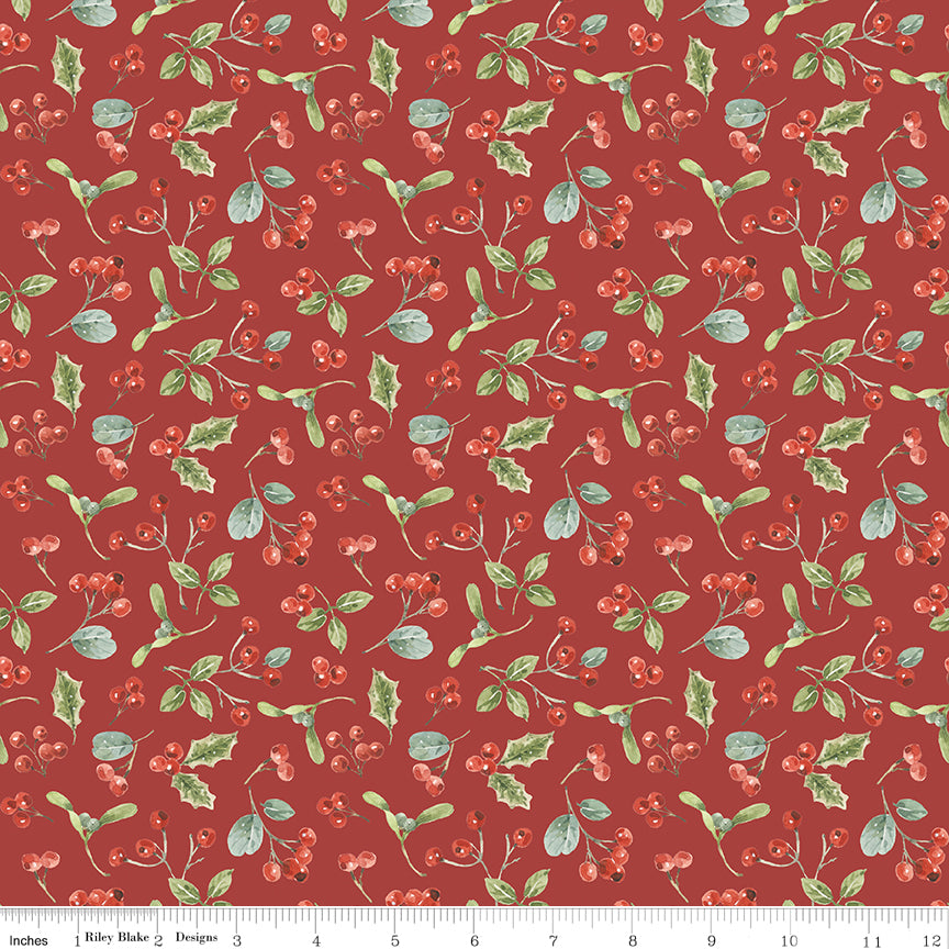 Holiday Spirit Red Berries Yardage by Lisa Audit for Riley Blake Designs