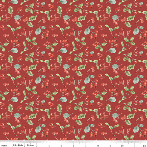 Holiday Spirit Red Berries Yardage by Lisa Audit for Riley Blake Designs