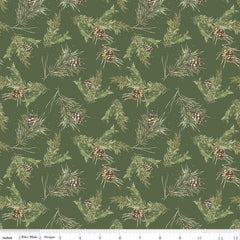 Holiday Spirit Green Pinecones Yardage by Lisa Audit for Riley Blake Designs