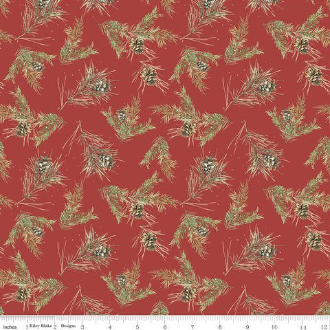 Holiday Spirit Red Pinecones Yardage by Lisa Audit for Riley Blake Designs