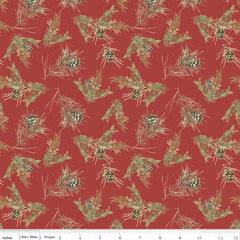 Holiday Spirit Red Pinecones Yardage by Lisa Audit for Riley Blake Designs