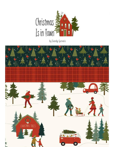 PREORDER Christmas Is In Town Fat Quarter Bundle by Sandy Gervais for Riley Blake Designs