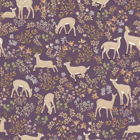 My Darling Deer Plum Darling Yardage by Michal Marko for Poppie Cotton Fabrics