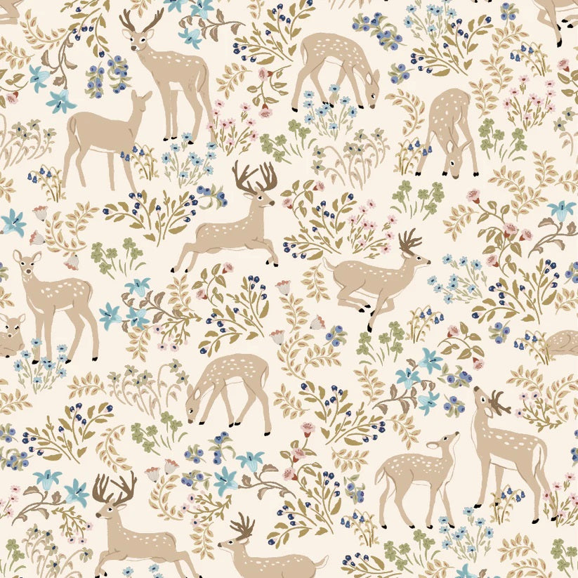 My Darling Deer Wheat Darling Yardage by Michal Marko for Poppie Cotton Fabrics