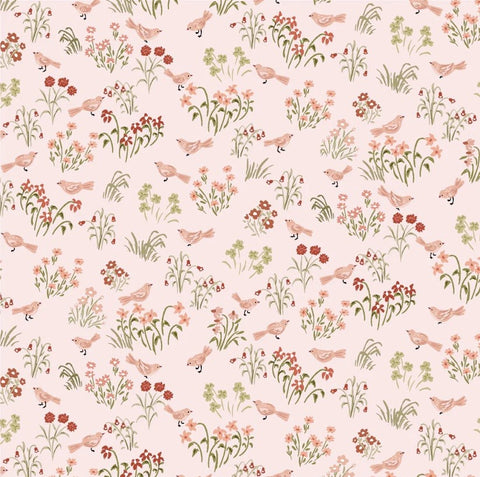 My Darling Deer Blush Little Bird Yardage by Michal Marko for Poppie Cotton Fabrics