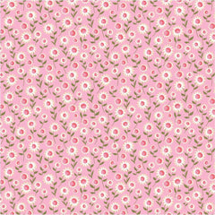 Prairie Sisters Homestead Pink Daisy Dukes Yardage by Lori Woods for Poppie Cotton Fabrics