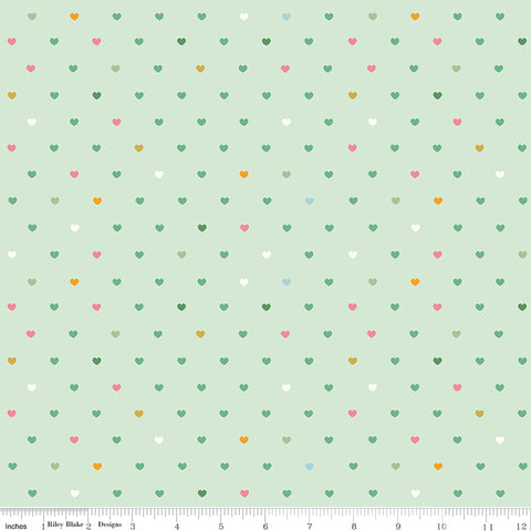 Designer Flannel Mint Meadow Serendipity 2 Hearts Yardage by RBD Designers for Riley Blake Designs