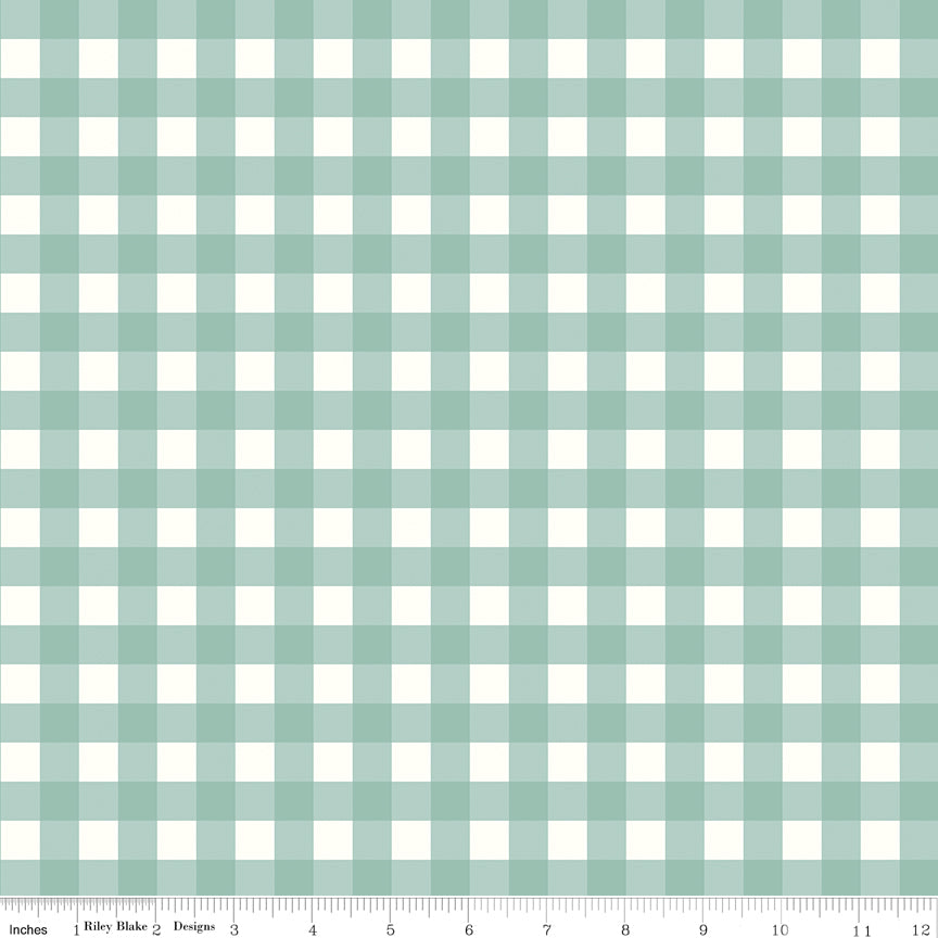 Love You to the Moon Powder Gingham Yardage by Echo Park Paper Co. for Riley Blake Designs