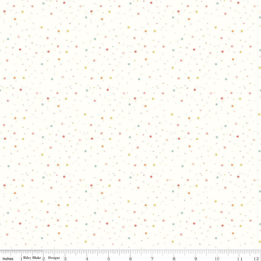 Love You to the Moon White Stars Yardage by Echo Park Paper Co. for Riley Blake Designs