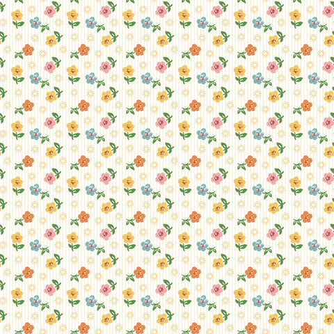 Flower Market Multi Sugar Petals Yardage by Elea Lutz for Poppie Cotton Fabrics