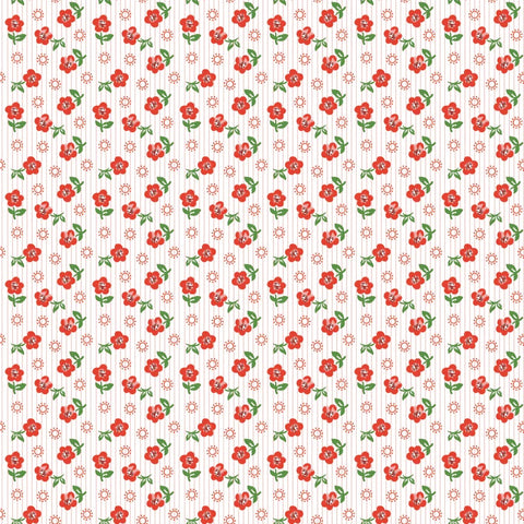 Flower Market Red Sugar Petals Yardage by Elea Lutz for Poppie Cotton Fabrics