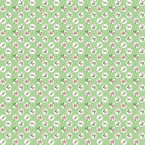 Flower Market Green Pocket Posies Yardage by Elea Lutz for Poppie Cotton Fabrics