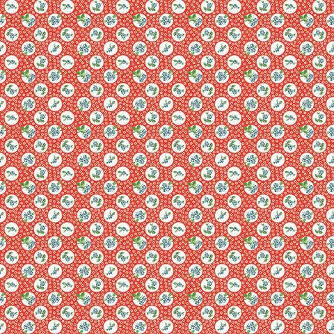 Flower Market Red Pocket Posies Yardage by Elea Lutz for Poppie Cotton Fabrics