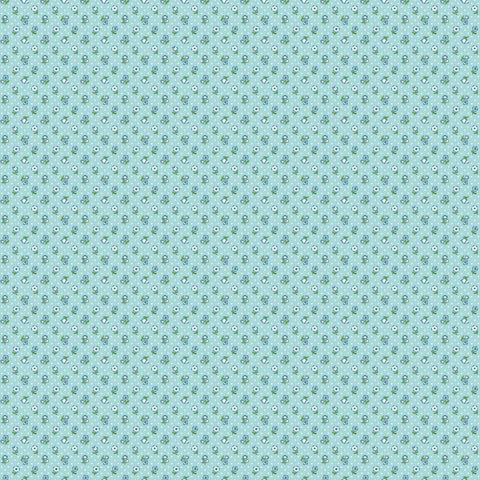 Flower Market Blue Flower Freckles Yardage by Elea Lutz for Poppie Cotton Fabrics