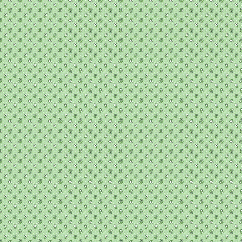 Flower Market Green Flower Freckles Yardage by Elea Lutz for Poppie Cotton Fabrics