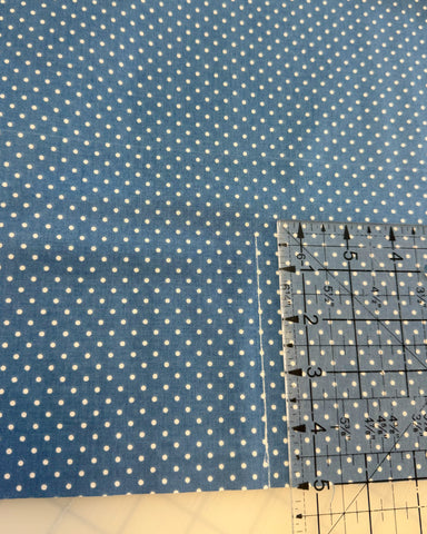 FLAWED FAT QUARTER Swiss Dot White on Denim Yardage by Riley Blake Designs