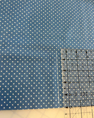 FLAWED FAT QUARTER Swiss Dot White on Denim Yardage by Riley Blake Designs