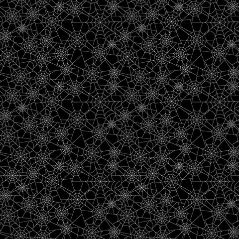 Seasonal Basics Black Spider Webs Yardage by Christopher Thompson for Riley Blake Designs
