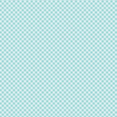 Prairie Sisters Homestead Teal Gingham Forever Yardage by Lori Woods for Poppie Cotton Fabrics