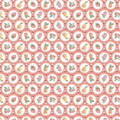 Homegrown Preserves Red Fruit Plate Yardage by Sheri McCulley for Poppie Cotton Fabrics