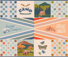 Happy Camper Stay Wild Panel by Maureen Cracknell for Art Gallery Fabrics