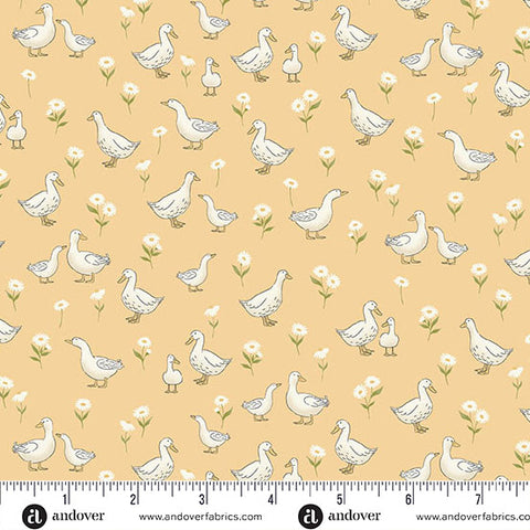 Little Ones Yellow Ducks Yardage by Makower UK for Andover Fabrics