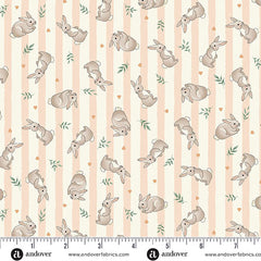 Little Ones Coral Bunnies Yardage by Makower UK for Andover Fabrics