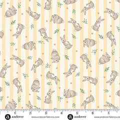 Little Ones Yellow Bunnies Yardage by Makower UK for Andover Fabrics
