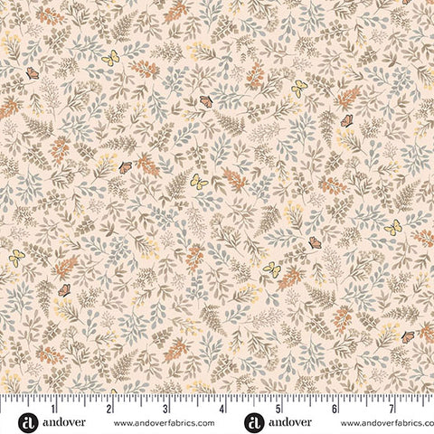 Little Ones Coral Foliage Yardage by Makower UK for Andover Fabrics