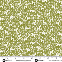 Little Ones Green Deer Yardage by Makower UK for Andover Fabrics